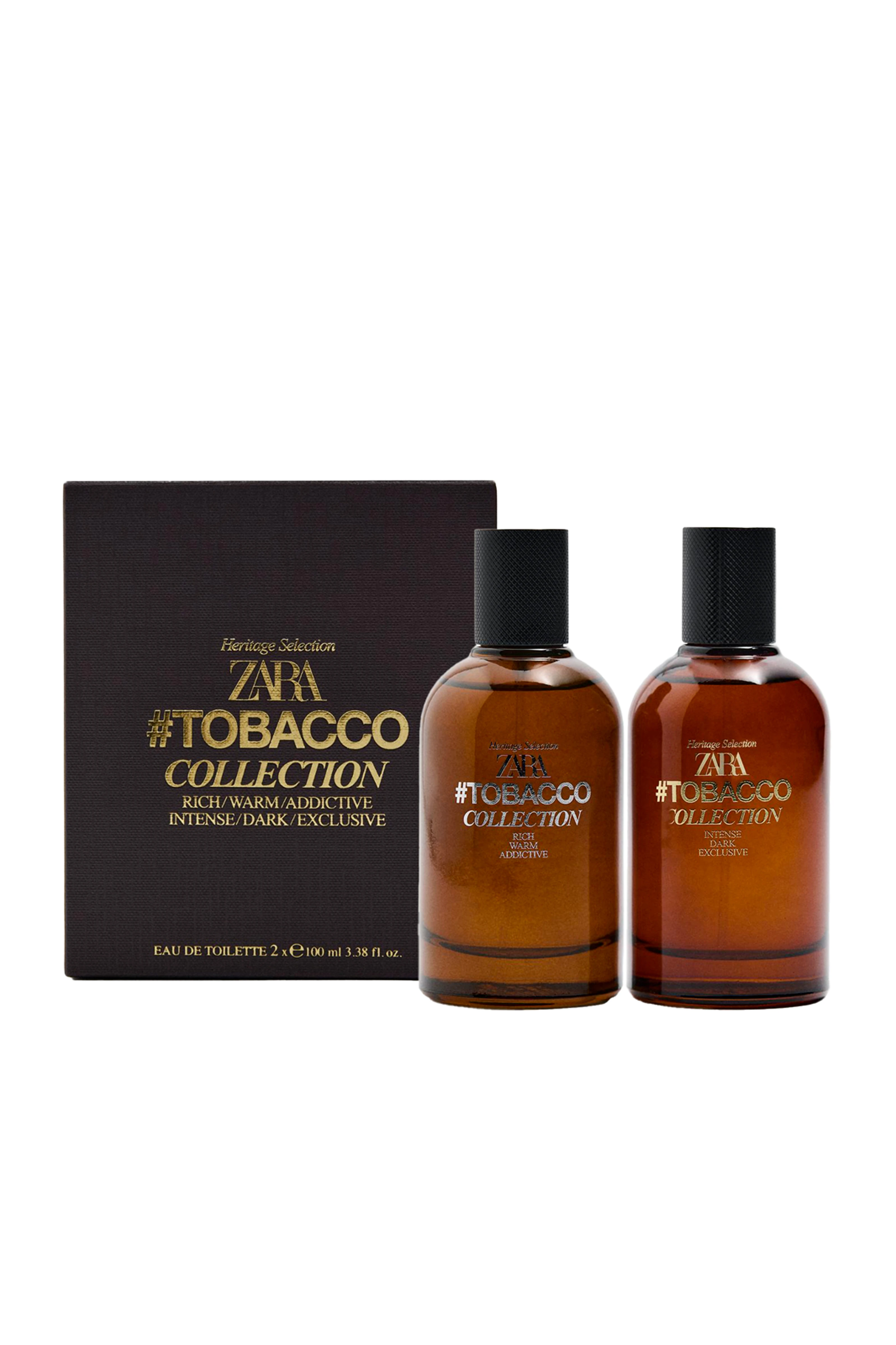 ZARA COFFRET TOBACCO INTENSE DARK EXCLUSIVE EDT 100ML + RICH WARM ADDICTIVE EDT
